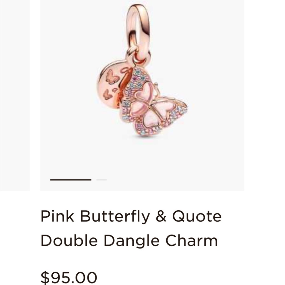 Elegant rose Gold Butterfly Pandora charm